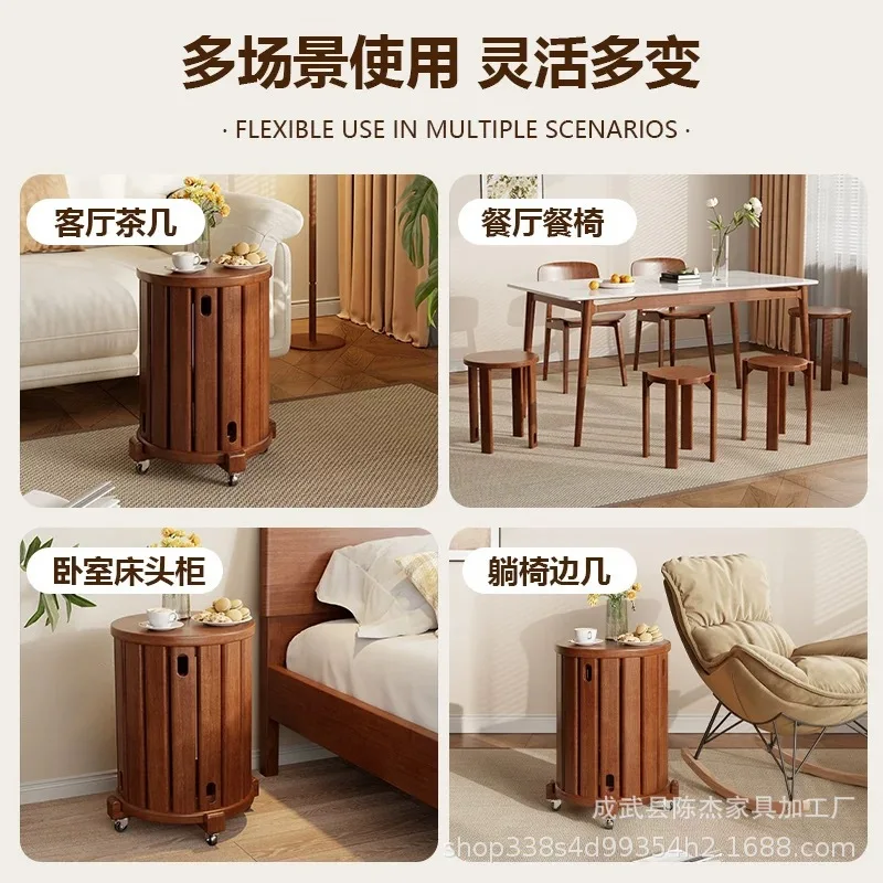 Solid wood stool household removable stacking music stacking simple modern spare low stool Internet celebrity creative small