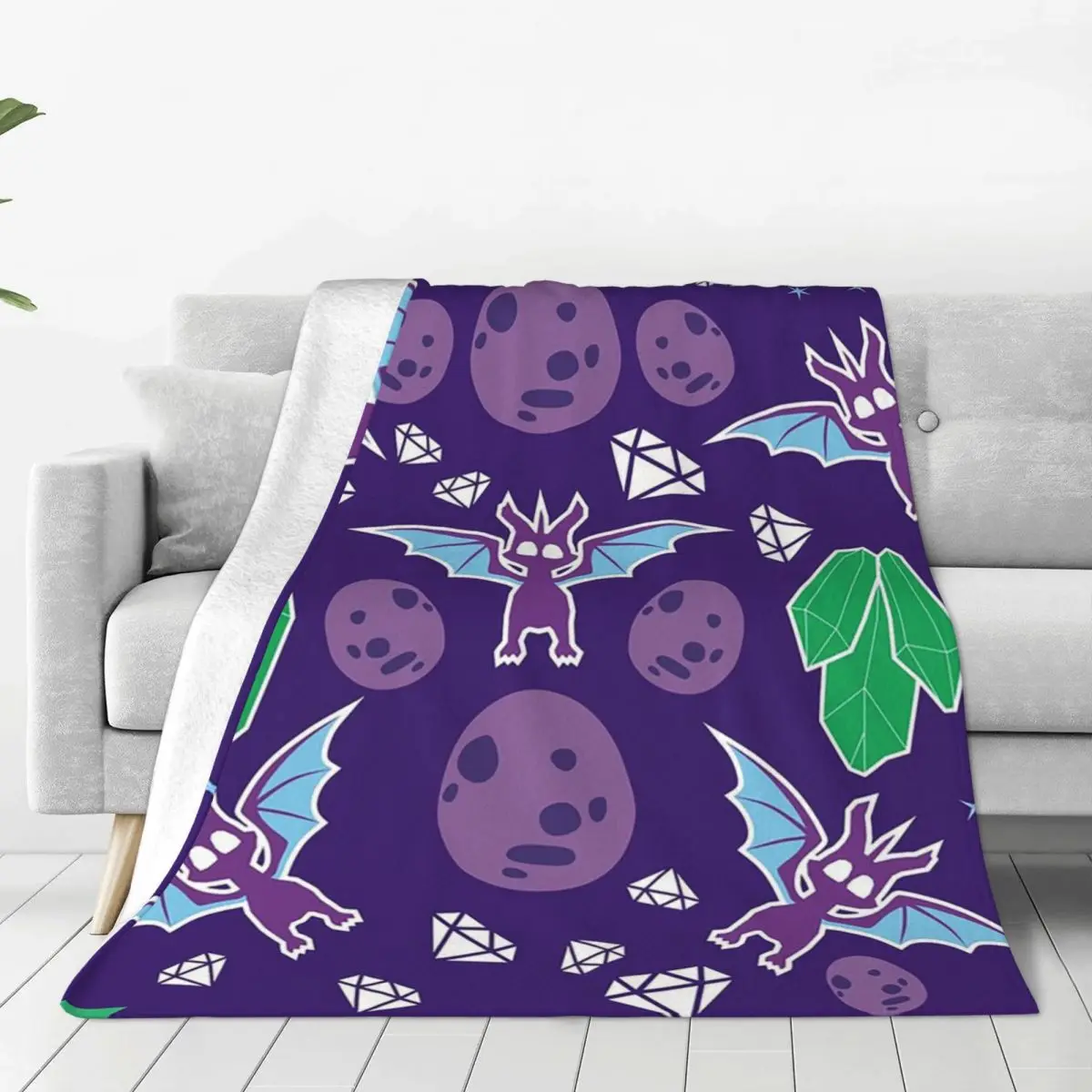 Ice Spyro Blankets Soft Warm Flannel Throw Blanket Bedspread for Bed Living room Picnic Travel Home Couch