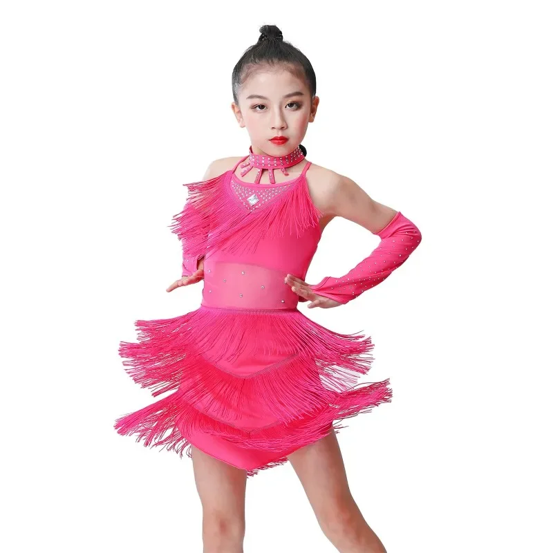 Meisje Latin Tango Jurk Hoge Kwaliteit Kwastje Dans Jurk Set Stage Performance Balkleding Danskleding Latin Sasha Jurk