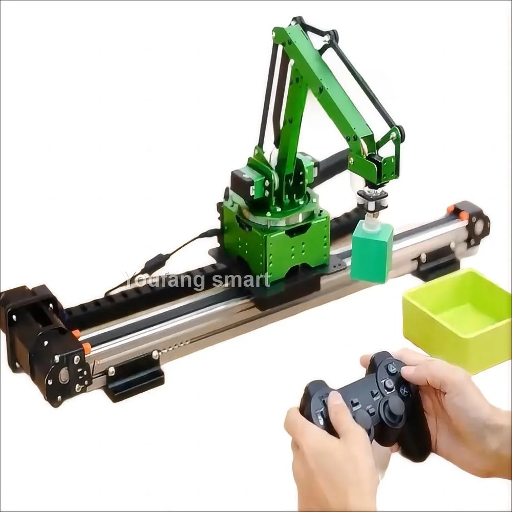 5 Axis Robot Arm with Guide Rails Suction Cup RC Robotics Manipulator for Arduino and AI Python ESP32 Programmable Robot DIY Kit