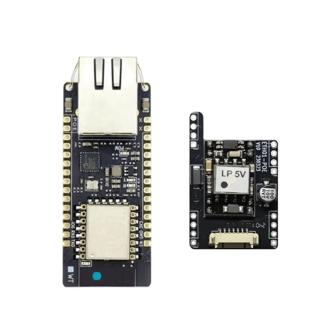 บอร์ดพัฒนา ESP32-C3 WT32-ETH01-EVO POE โมดูลฝังพอร์ตอนุกรมไปยังอีเธอร์เน็ตไวไฟบลูทูธเกตเวย์ POE แหล่งจ่ายไฟ