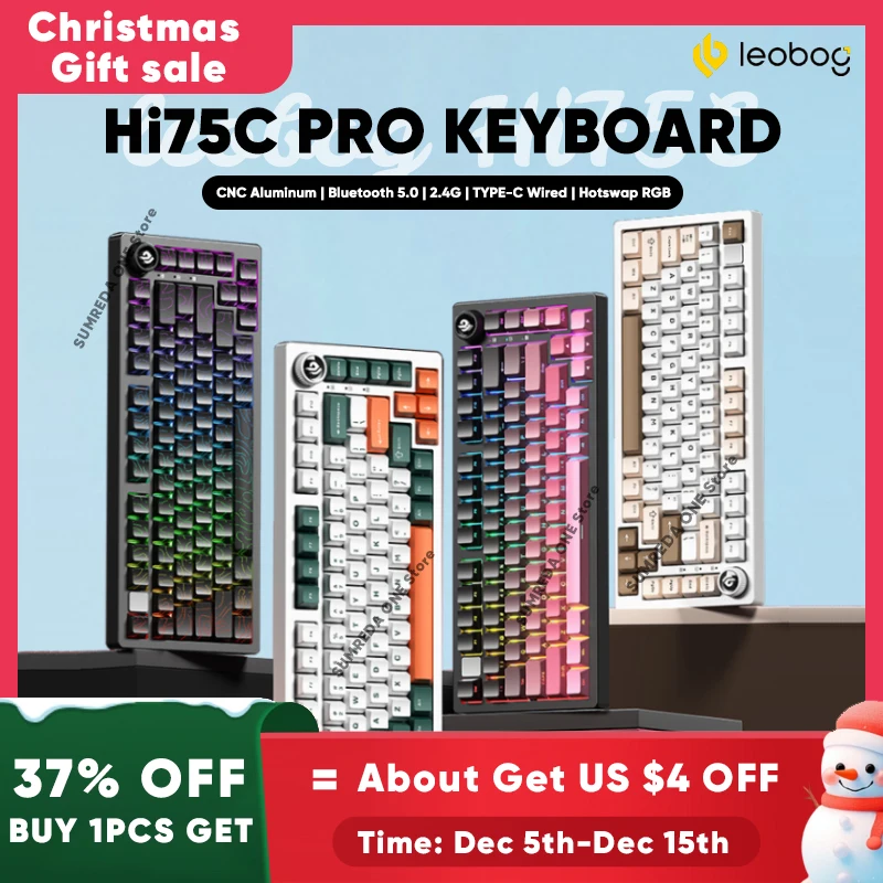 

Leobog Hi75C Gaming Aluminum Wireless Mechanical Keyboard Kit Hi75 Hi75C Pro 81Keys Bluetooth 2.4G Wired Hotswap Gamer Keyboard