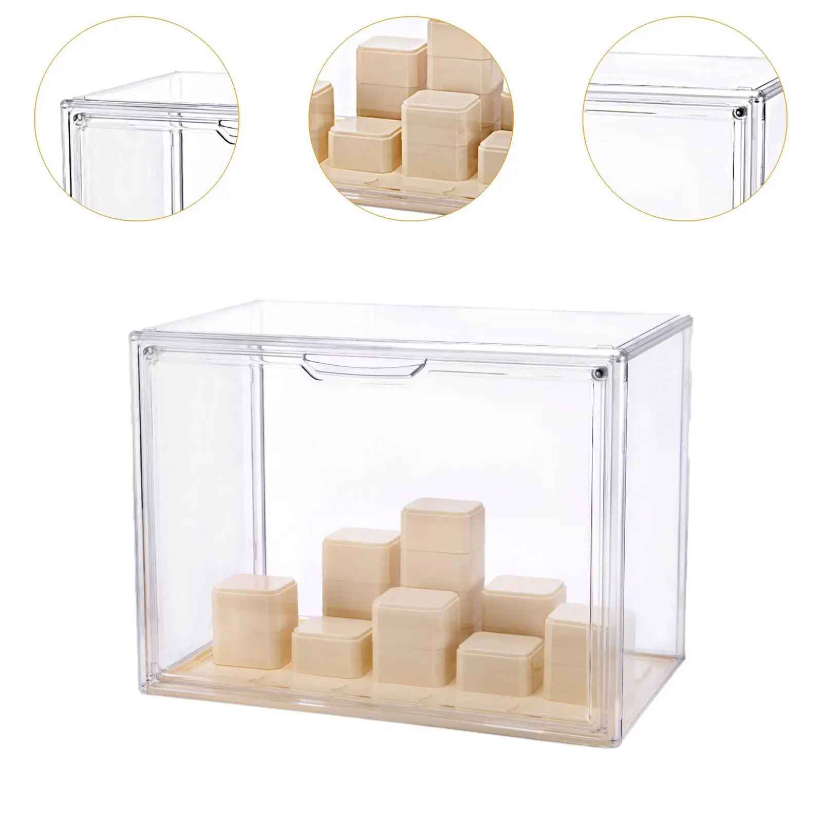 Vitrine transparente em miniatura, empilhável para figura de ação, proteção à prova de poeira, modelo de armário, vitrine