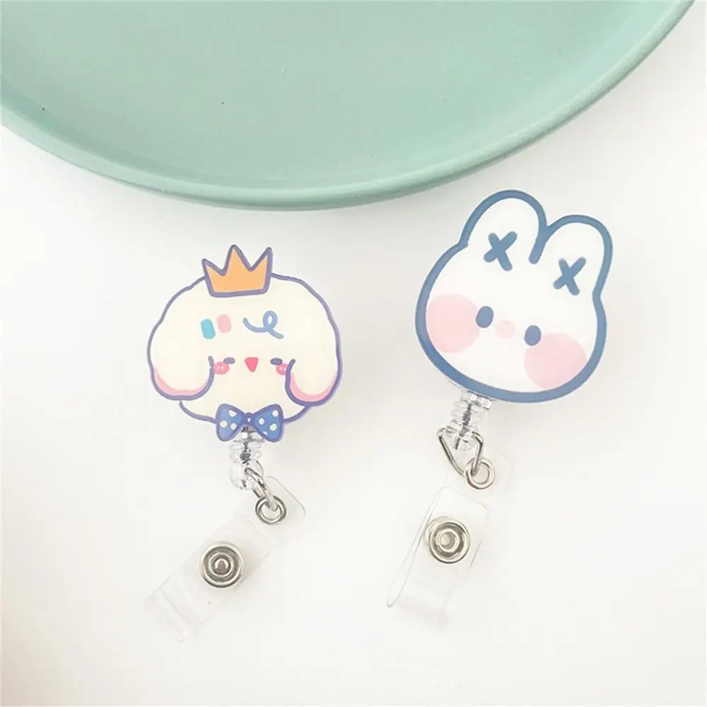 

Supplies Cartoon Work Card Clip Bear Rabbit Students Retractable Badge Reel ID Card Clips Name Card Holder Nurse Badge Holder