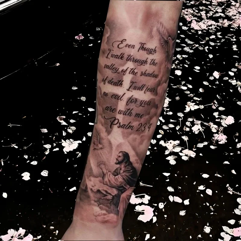 

Peace Jesus Herbal Juice Temporary Tattoos Durable Waterproof Fake Tattoo Body Art Tatoo Body Stickers Last for 15 Days