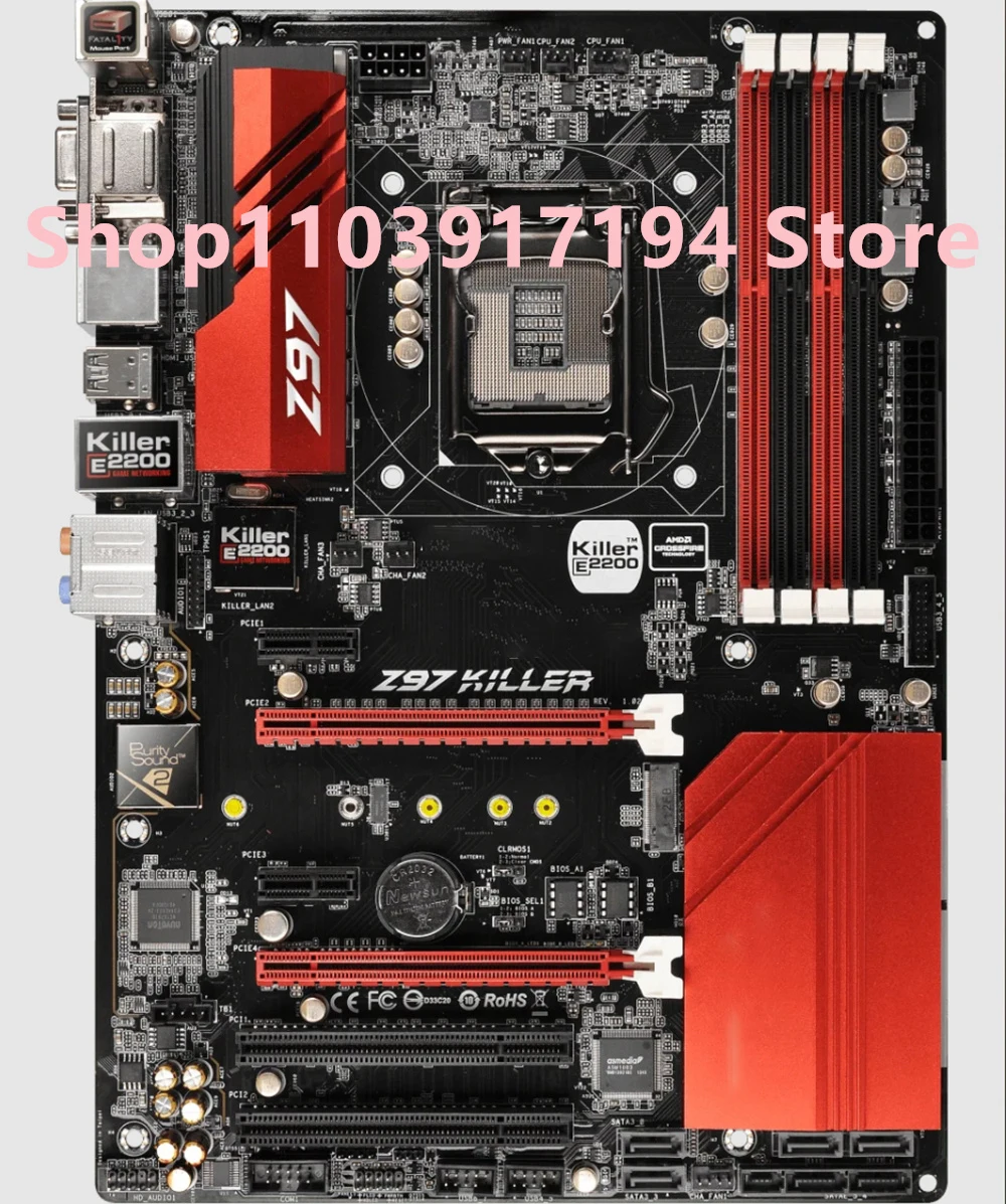 

FOR ASRock Fatal1ty Z97 Killer Motherboard LGA 1150 Intel Z97 DDR3 32GB PCI-E 3.0 M.2 USB3.0 support 5th gen Intel Core i7-4790