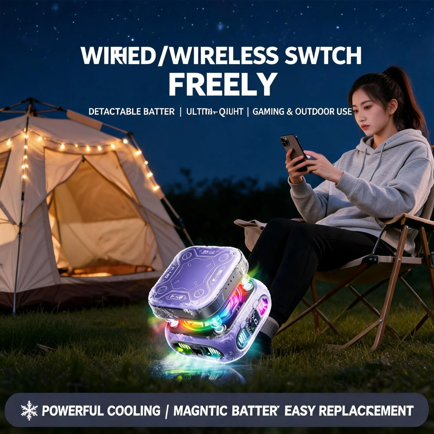 Wireless Battery Magnetic Semiconductor Phone Cooler for Gaming Live Streaming