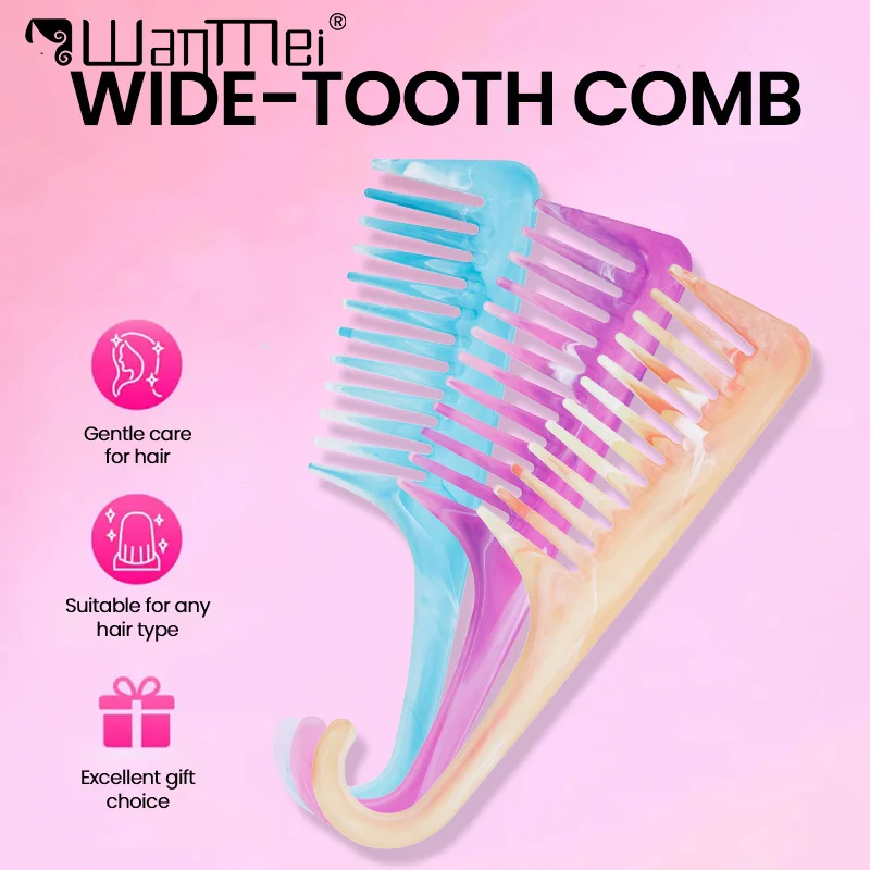 

1 шт., распутывающая расческа с широкими зубцами, расческа с крючком, мягкая расческа для ухода за волосами, вьющаяся расческа, инструмент для укладки красоты волос