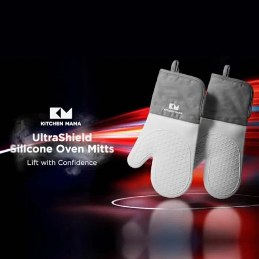 قفازات فرن من السيليكون فائقة الدرع مقاومة للحرارة وغير قابلة للانزلاق ومقاومة للبقع من السيليكون قفازات الطبخ أصحاب الوعاء للخبز والشوي #2