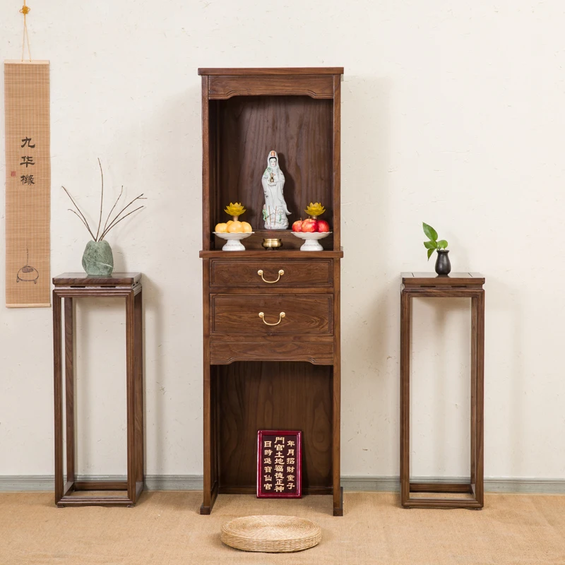 

Solid Wood Modern Living Room Cabinets New-style Ancestral Three-layer Buddha Cabinets Niche Standing Furniture Armoire JTC