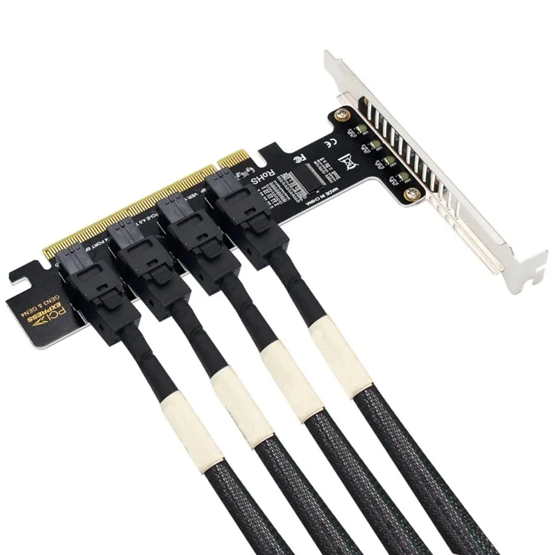 PCIE to U.2 NVME Adapter Card PCIe X16 to 4-Port U.2 NVME Expansion Adaptor