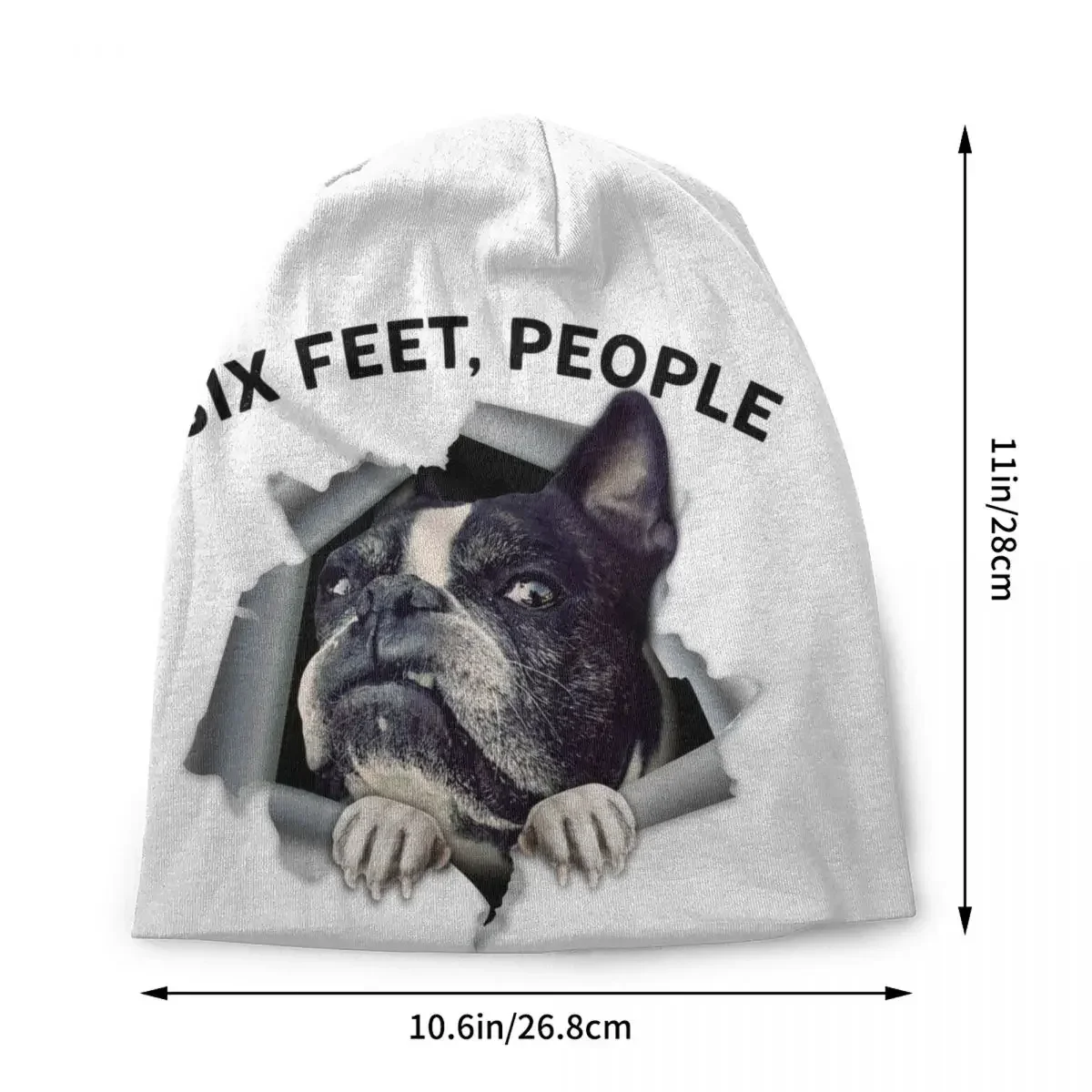 Terrier Six Feet People Face Bonnet Hat Knitted Hats Men Women Fashion Unisex Dog Lover Winter Warm Skullies Beanies Caps