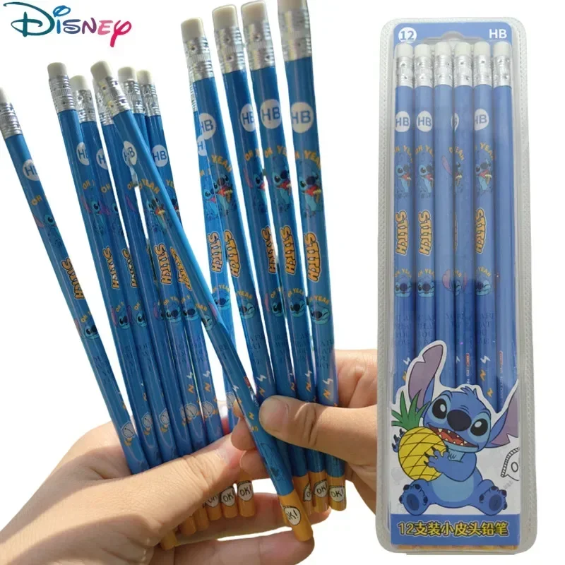 Kawaii Disney Stitch Children Anime Pencil with Eraser Topper, Perfect for Kids School Supplies