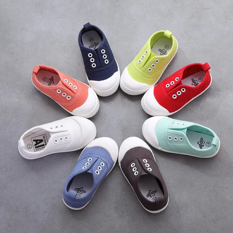 2022 New Spring Autumn Kids Shoes for Boys Girls Candy Color Children Casual Canvas Sneakers Soft Unisex Fashion School Sneakers