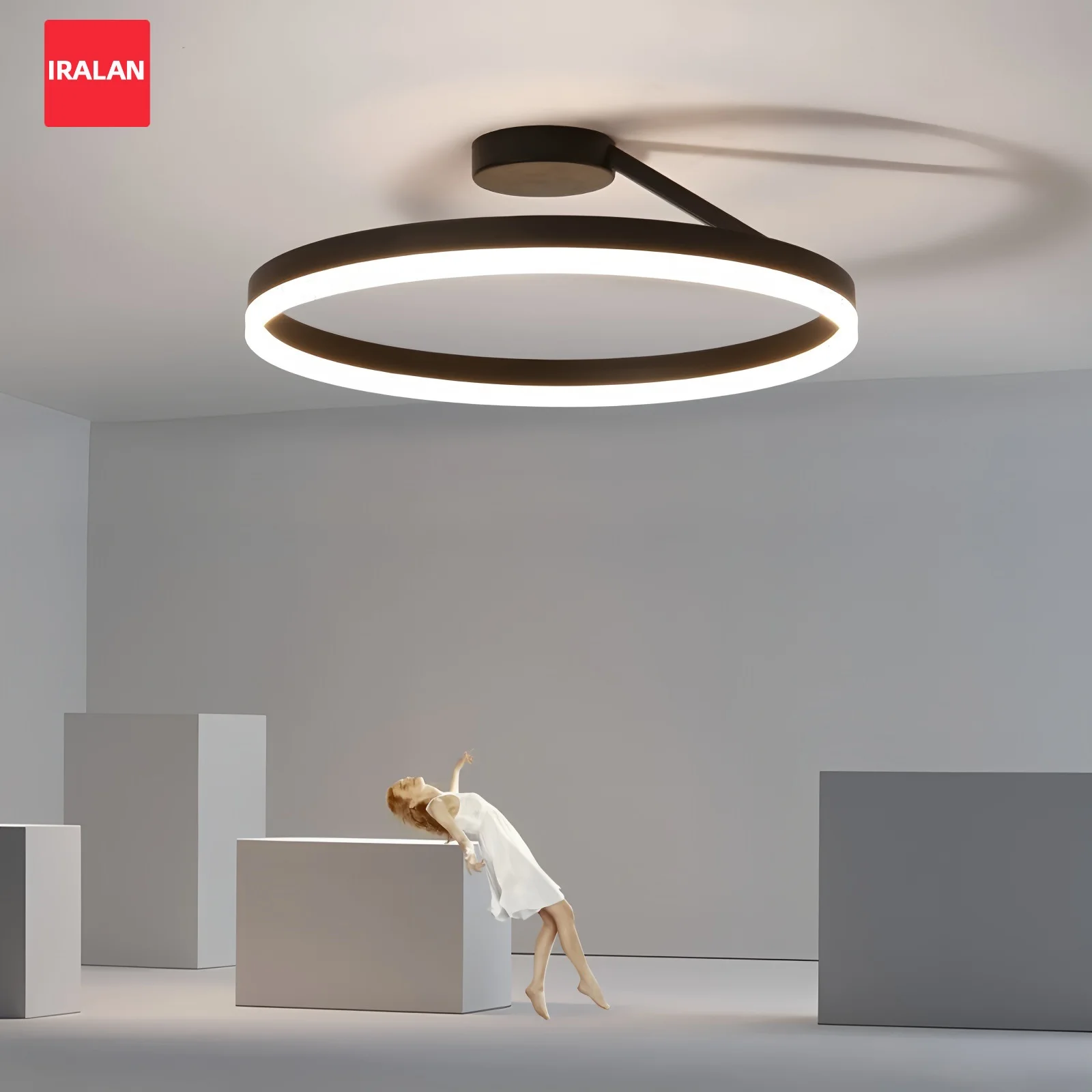 

IRALAN Ceiling Lamps Home Decor Ring Acrylic Chandelier Ceiling Lights Energy-saving Three-color Light Led Ceiling Light
