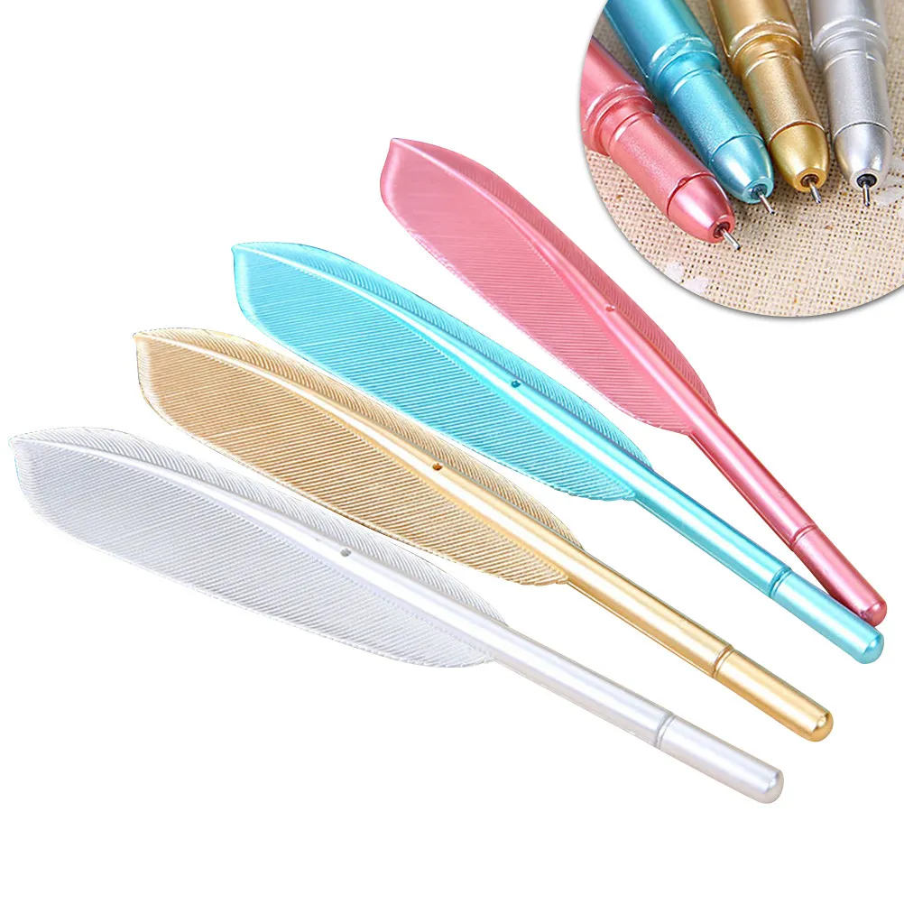 

4Pcs Gel Pen Set 0.5mm Black Ink Pens Creative Wing Design Smooth Writing Comfort Grip for Students Office