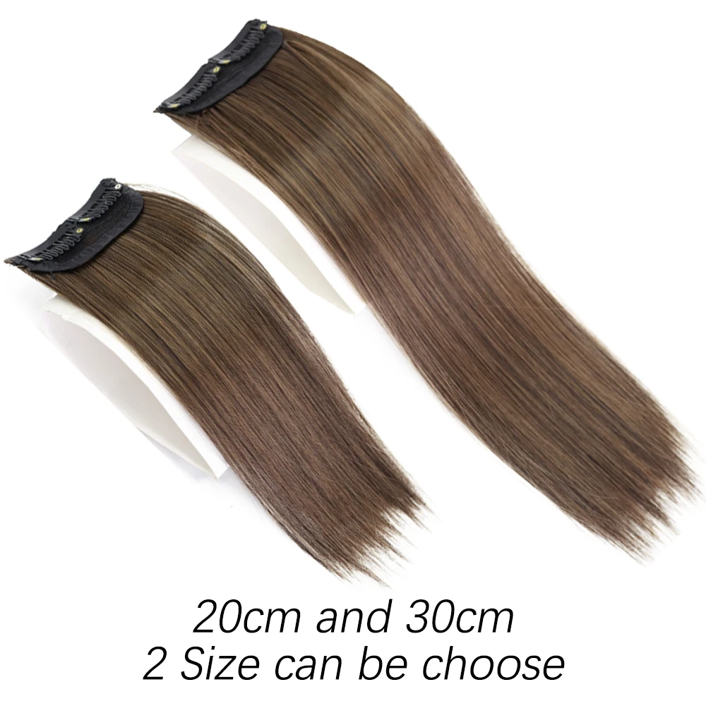 AZQUEEN-almohadillas rectas invisibles para mujer, extensión de cabello de una pieza, cubierta lateral superior, peluquín esponjoso, 20cm/30cm