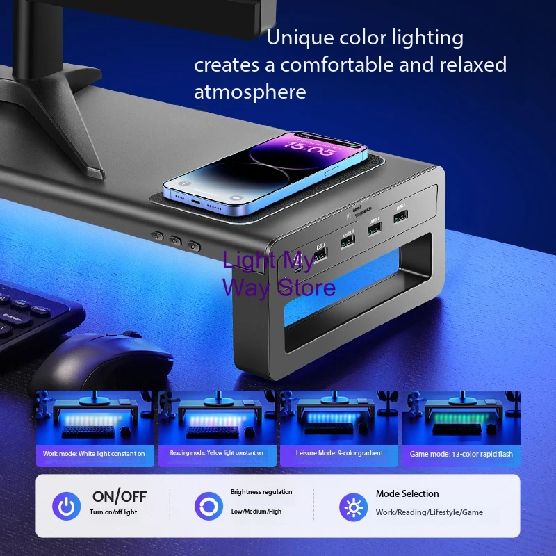 Computer Monitor Riser Stand, Desktop Storage Base