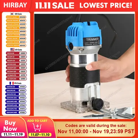 800W 목공 트리밍 기계 슬롯 머신 조각 기계 전기 목재 밀링 목재 슬롯 머신 전동 공구