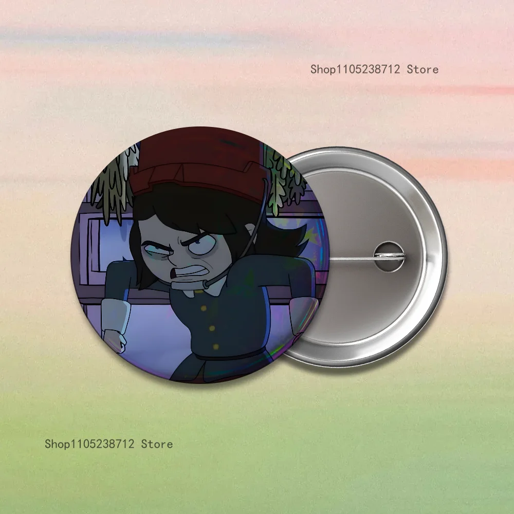 Abaddon H-HauntedS H-Hotel شارات زر مستدير الإبداعية دبوس بروش شارة حقيبة ديكور المشجعين جمع الأصدقاء الهدايا