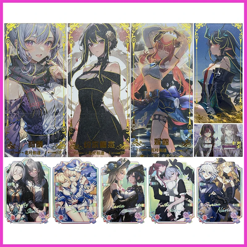 Anime Goddess Story Folding Games Collectible Card Keqing Yor Forger Nilou Kafka Firefly Jean Barbara Toys for boy Birthday Gift