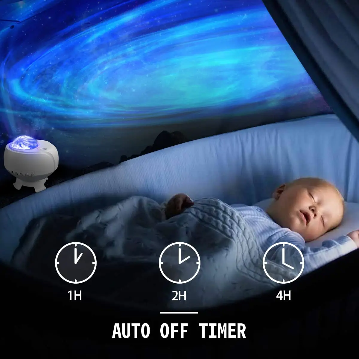 Aurora Starry Projector Night Light Galaxy Projector Bluetooth Music Projector LED Lamp for Kids Bedroom Room Decor Home Gifts