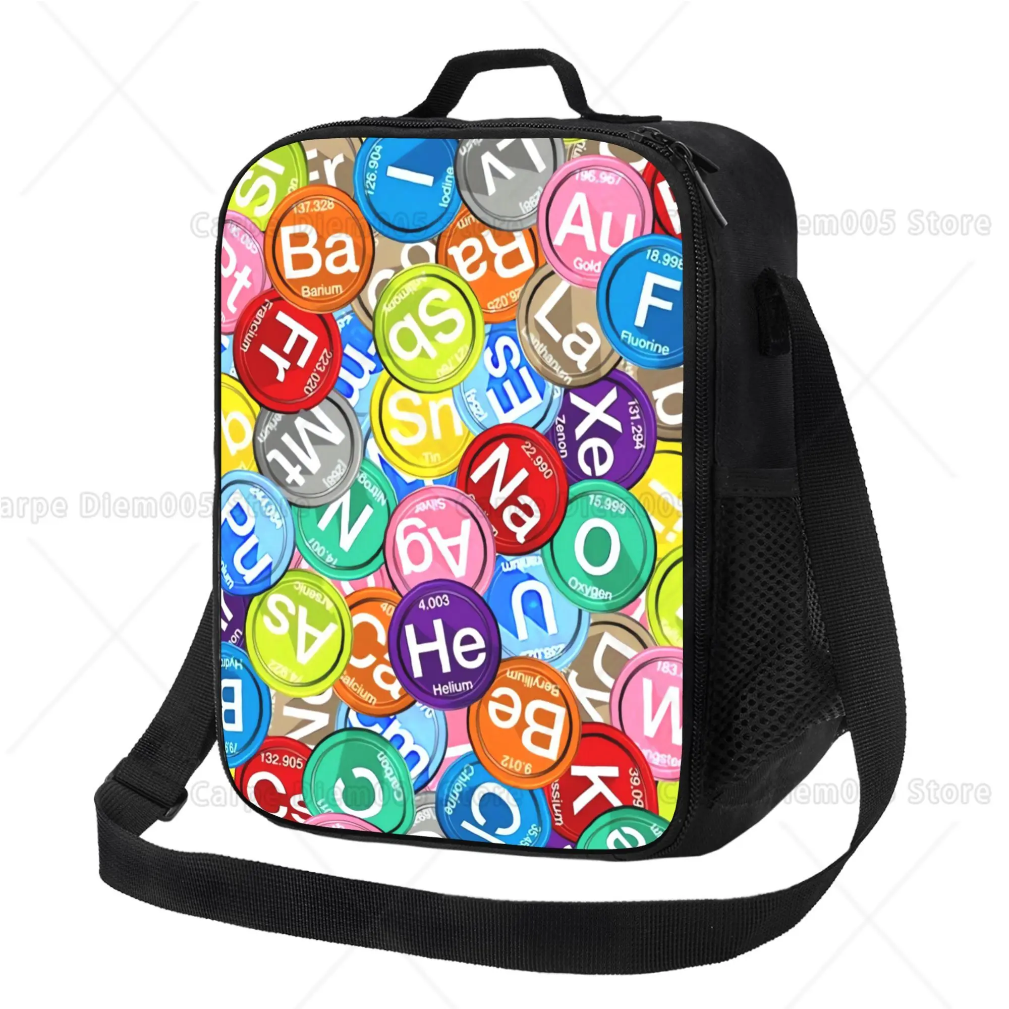 Science Subject Lunch Bag for Office Work Business Travel Commute Shopping Daily Carry Non-Food Contact