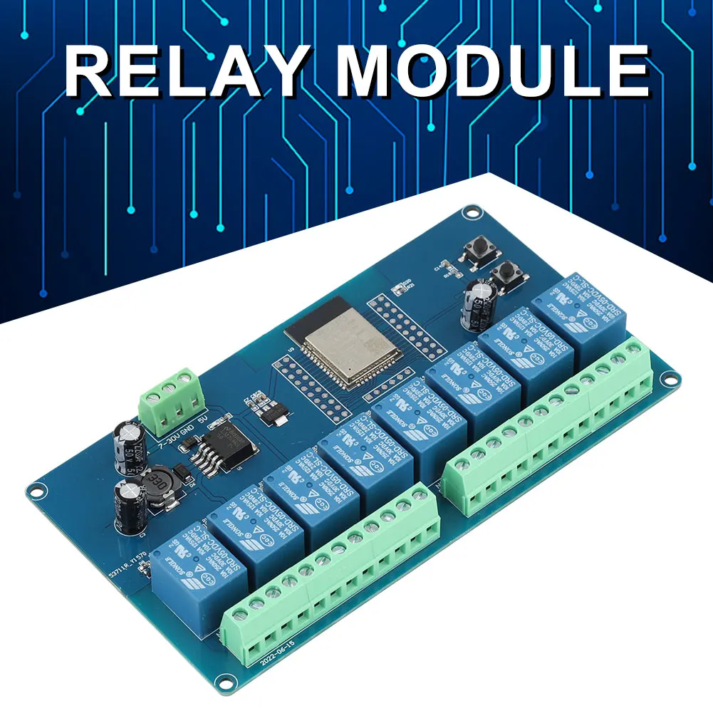ESP32 WIFI Bluetooth-compatible BLE Relay Module DC 5-30/60V Power Supply Module 1/2/8 Channel ESP32-WROOM Development Board