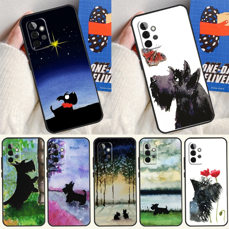 Westie Scottie Scottish Terrier For Samsung Galaxy A22 A32 A52 A54 A34 A14 A55 A35 A15 A53 A33 A13 A05 A06 A16 Phone Case