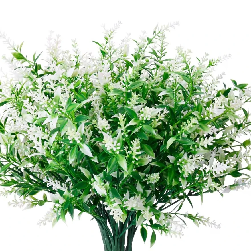 10/20pcs Artificial Flowers Plastic Lavender Fake Plants Grass Wedding Home Vase Garden Decorative Outdoor Courtyard Accessories
