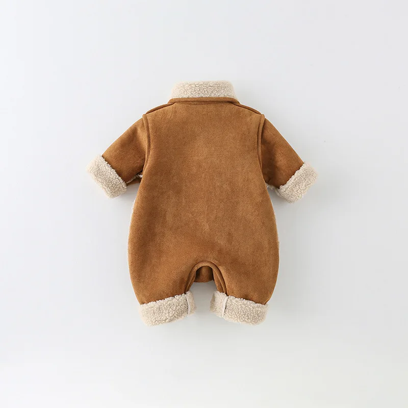 Baby's Cute Jumpsuit with Thick Winter Jacket and Added Fleece Winter Cotton Clothing Breathable