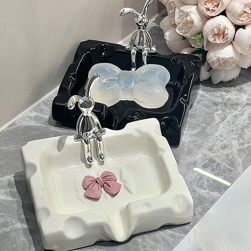 Soap Dish Soap Box Ceramic Soap Holder Cheese Soap Container Rabbit Soap Stand