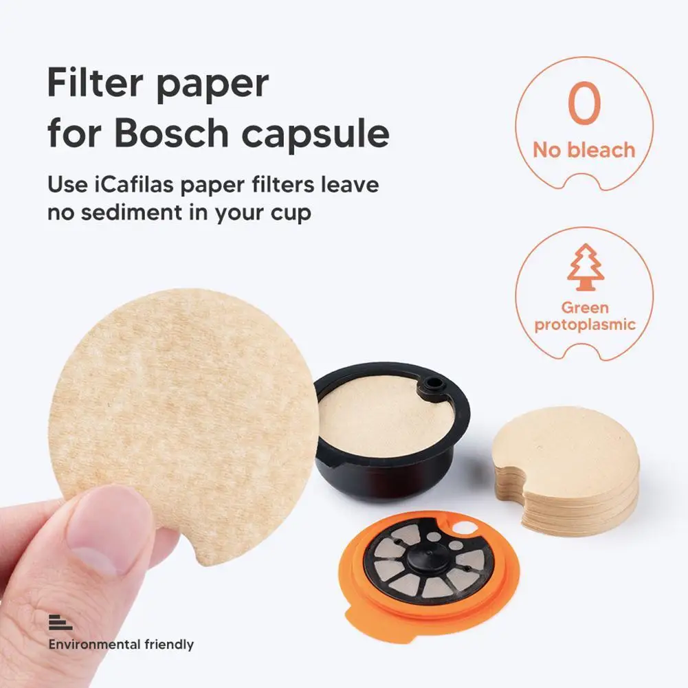 50PCS Disposible Papier Filter Für Wiederverwendbare Tassimo/Nespresso Stee LCoffee Kapsel Anti-blocking Halten Kapsel Reinigung