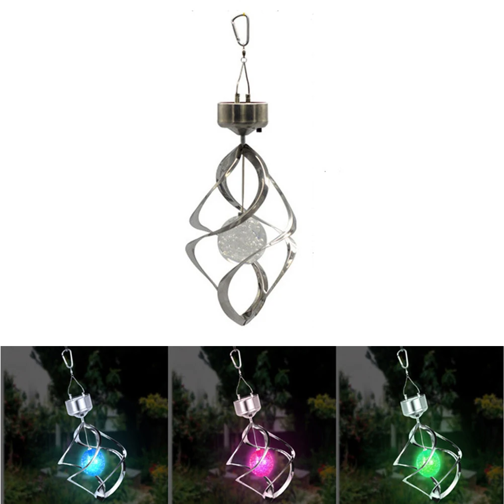 

Solar Wind Chime Light Colorful Hanging Garden Decorative Lights Spiral LED Solar Powered Outdoor Energy Saving Long Lasting