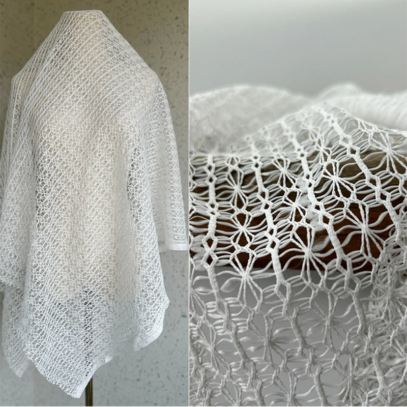 Hollow Diamond Lace Mesh Fabric Clothing Design Fashion Wedding Veil Wedding Background Diy Sewing By The Meter Wholesale Cloth