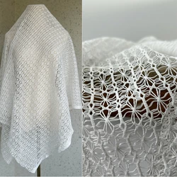 Hollow Diamond Lace Mesh Fabric Clothing Design Fashion Wedding Veil Wedding Background  Diy Sewing By The Meter Wholesale Cloth