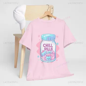 粉彩哥特風酷炫女印花T卹 粉彩哥特風暗黑可愛風夏季棉質服飾 原宿風詭異可愛女巫風上衣 10 最佳銷售 暗黑可愛風服裝 - №1