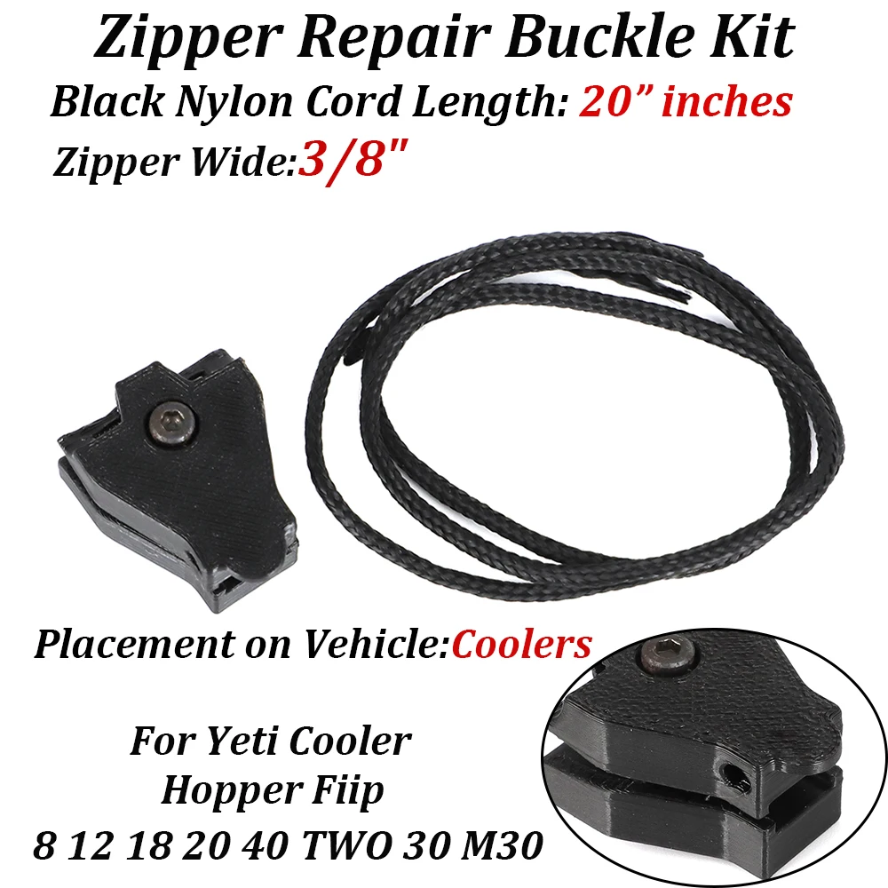 For Yeti Cooler Hopper Flip 8 12 18 20 Two 30 M30 Zipper Repair Buckle Kit 3/8