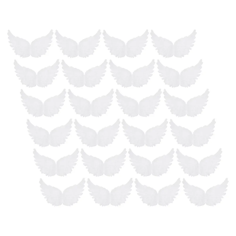 

24 Pcs Angel Wings Accessories Pure White Diy Crafts Plastic Small Wing Decorations Enhances Atmosphere Smooth Edges