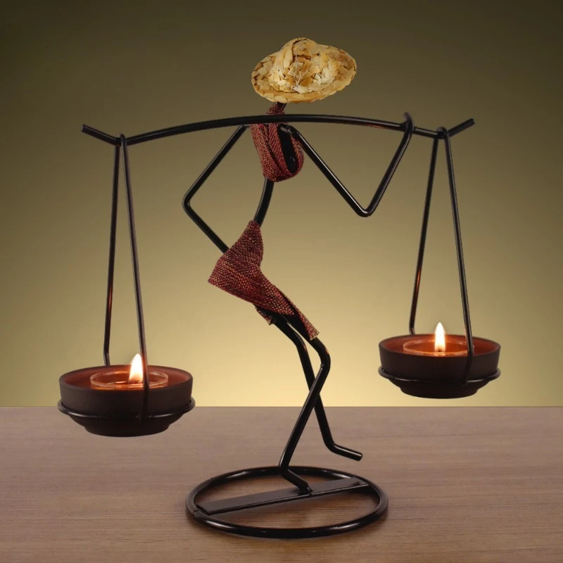 Home Decor Dai Minority Iron Candle Holder Vintage Farmhouse Table Centerpiece Rustic Wedding Christmas Home Decor Romantic Gift
