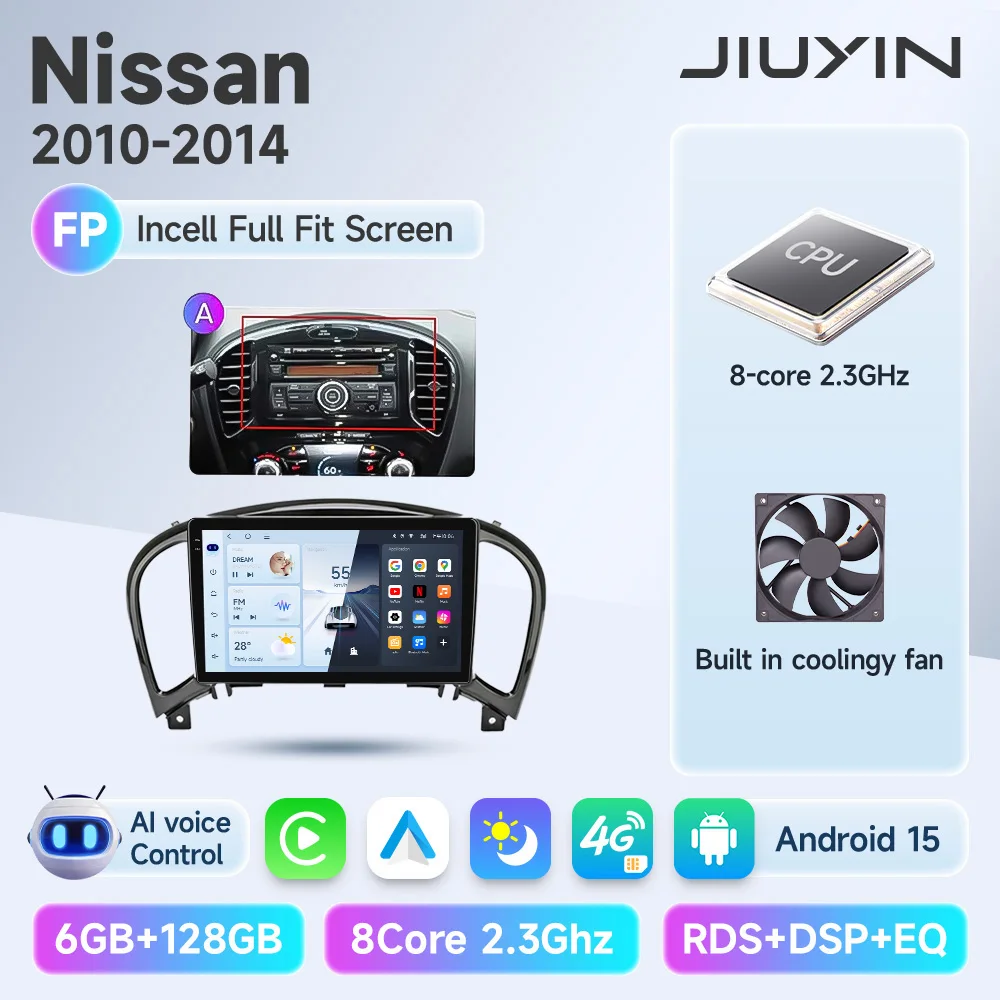 Nissan Juke 2011-2019 Tesla Style 9'' draadloze Carplay Android Auto radio Android autostoelhoezen multimediaspeler navigatie