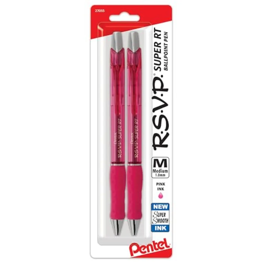 

RSVP Super RT Ballpoint Pen, 1.0mm Line, Ink, Pack of 2 (BX480BP2P