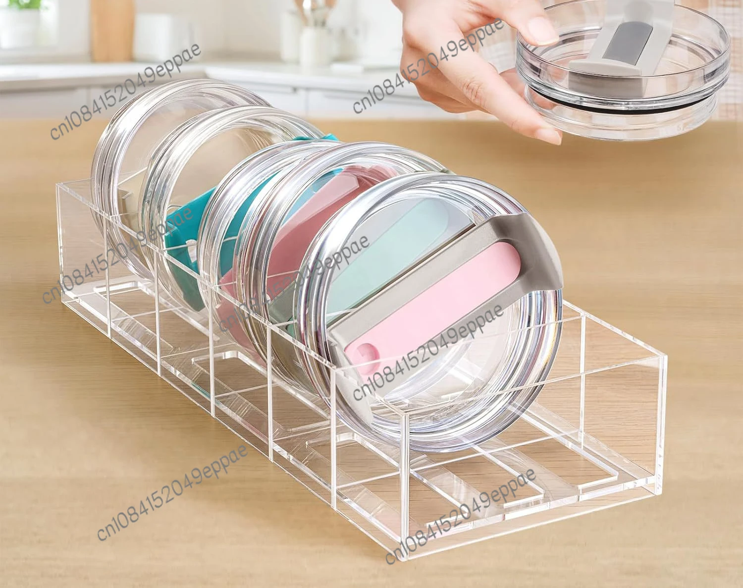 New Flat Bottom Cup Lid Storage Box Device, Cup Lid Storage Rack