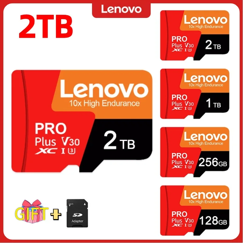 Lenovo TF Flash Card 2TB 1TB U3 Memory Card C10 SD Card 256GB 512GB Waterproof Flash Memory Card SSD 128GB V60 Micro Tf Sd Card