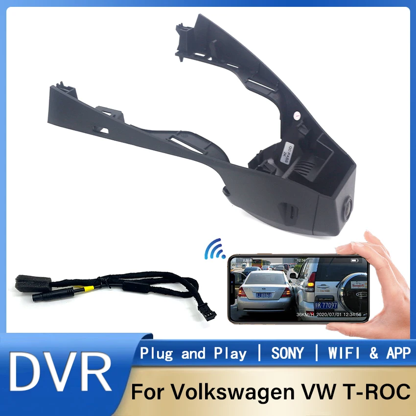 

For Volkswagen T-Roc T Roc Troc 2017 to 2025 4K Dashcam Wifi Dash Camera Dash Cam for Car Vehicle Video Recorder