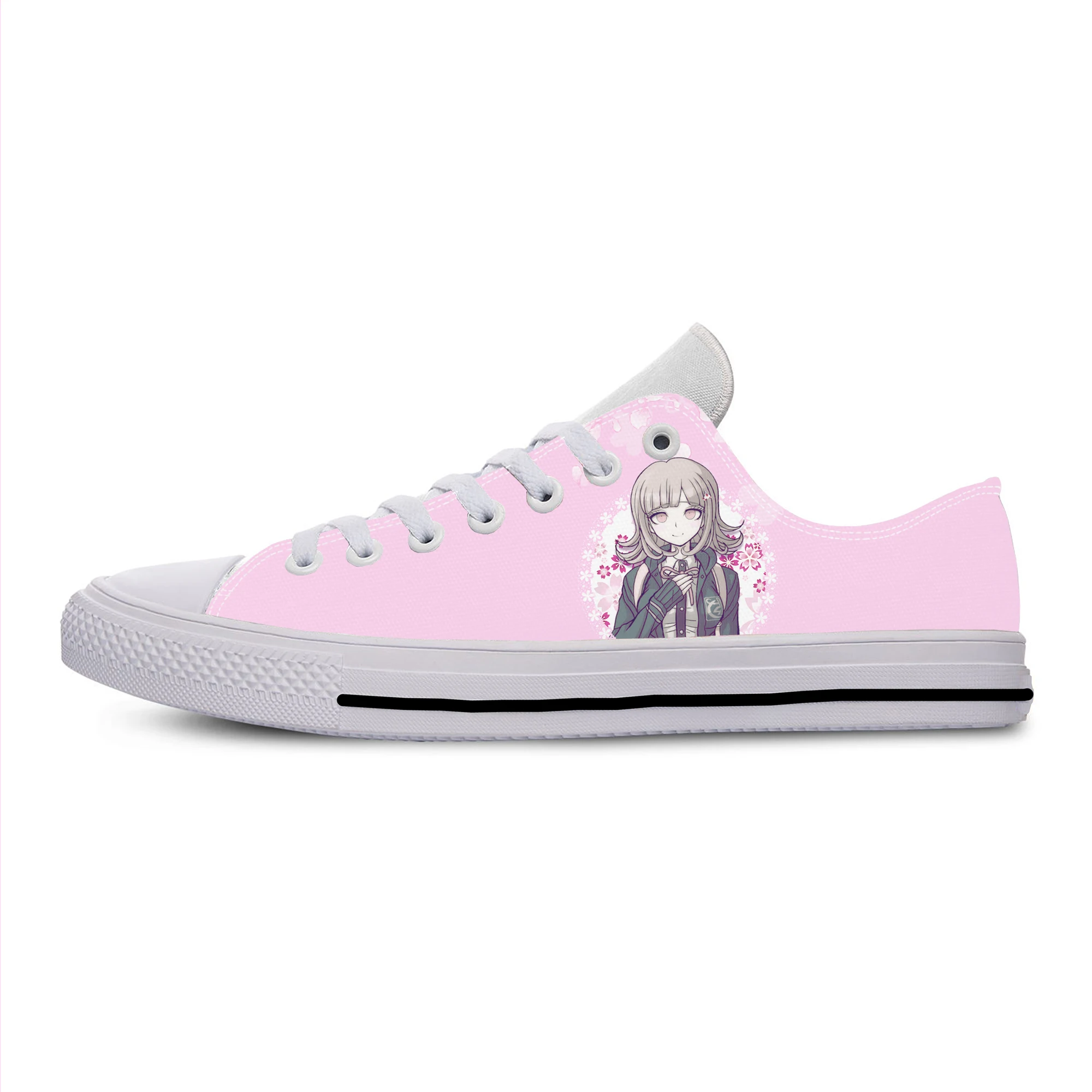 Anime Cartoon Manga Game Nanami Chiaki Danganronpa Casual Cloth Shoes Low Top Lightweight Breathable 3D Print Men Women Sneakers