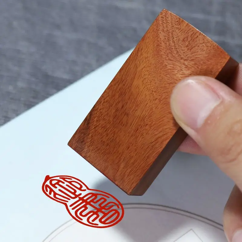 

Wood Finished Stamps Song Huizong Slender Gold Style Calligraphy Seals Ancient Style Engraving Double Dragon Art Painting Stamps