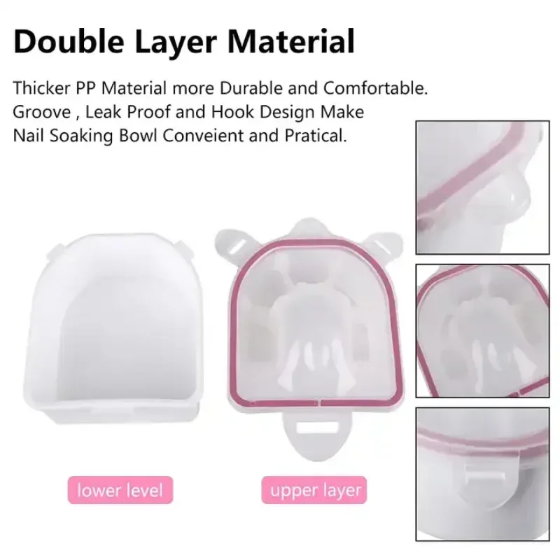 مسمار نقع نقع السلطانية 1 قطعة نقع قبالة هلام البولندية تراجع مسحوق مزيل مانيكير السلطانية غسل قدر صينية للاستخدام المنزلي صالون سبا الأظافر