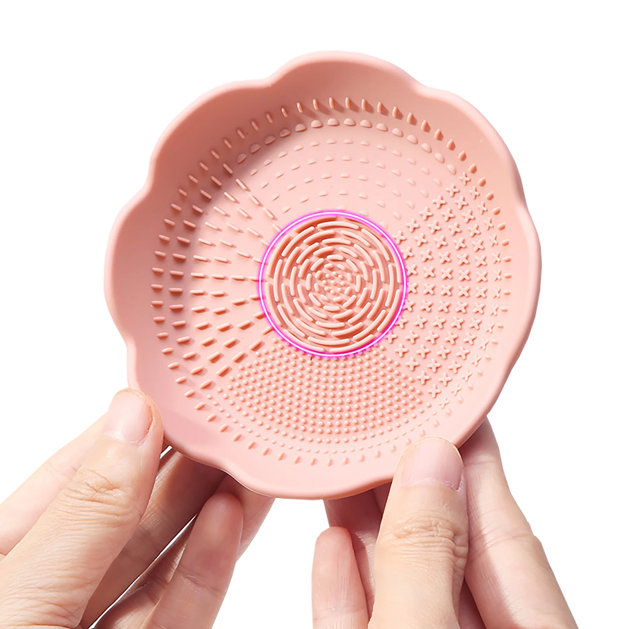 Éponge de nettoyage en forme de fleur pour femme, éponge cosmétique, support facile, outils de maquillage pliables réutilisables, brosse douce, bol propre en silicone, beauté