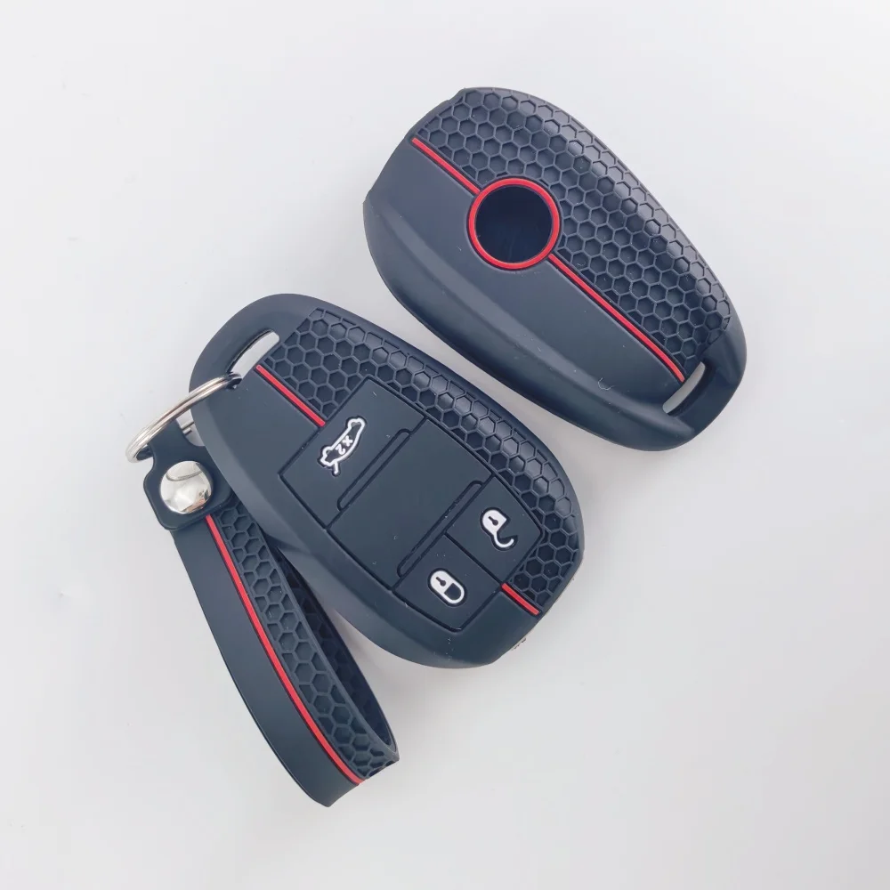 3 Button Silicone Car Key Case Cover for Alfa Romeo Stelvio Giulia 2017 2018 Remote Fob Shell Skin Key Protector Accessories